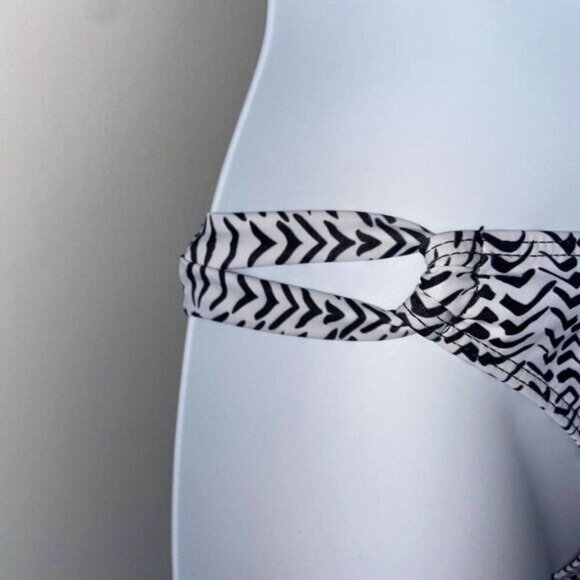 Convertible Ribbed Bandeau Bikini Swimsuit Two Piece Removable Strap Bikini‎ - Picture 9 of 10